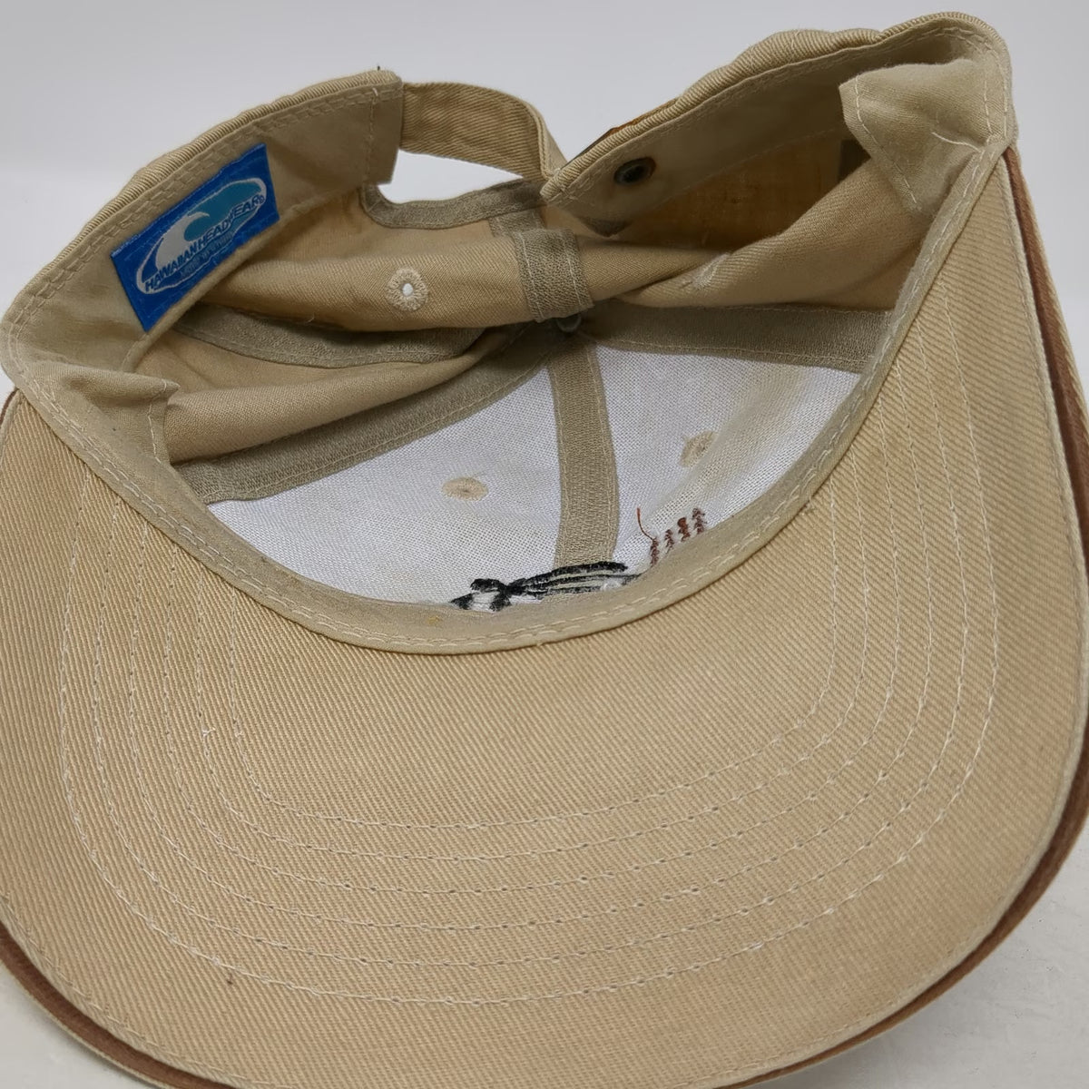 Hawaiian Headwear Baseball Cap Beige One Size Kauai Sea Turtle Honu Tribal Hat