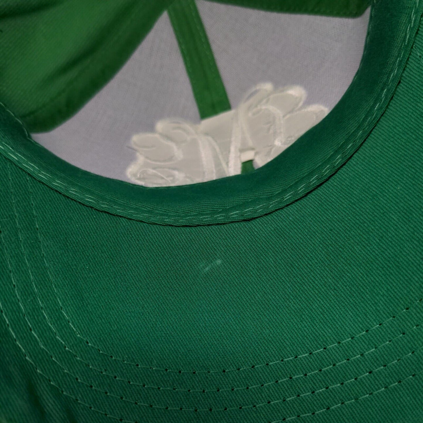 Monogram Strapback Hat Green One Size Adjustable Embroidered 6 Panel