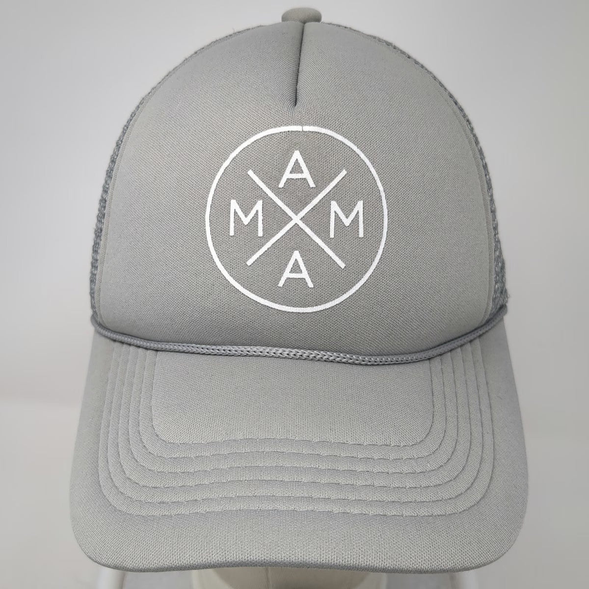 Tiny Trucker Co. Trucker Hat Gray OSFM Mama Circle Logo Mesh Foam Rope Snapback