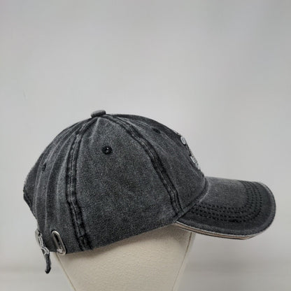 Anchor Slideback Hat Gray One Size Adjustable Embroidered Vented Holes 6 Panel