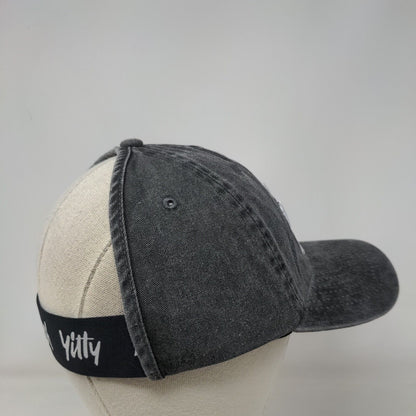 Yitty Ponytail Strapback Hat Gray One Size Stretch Embroidered Vented Holes