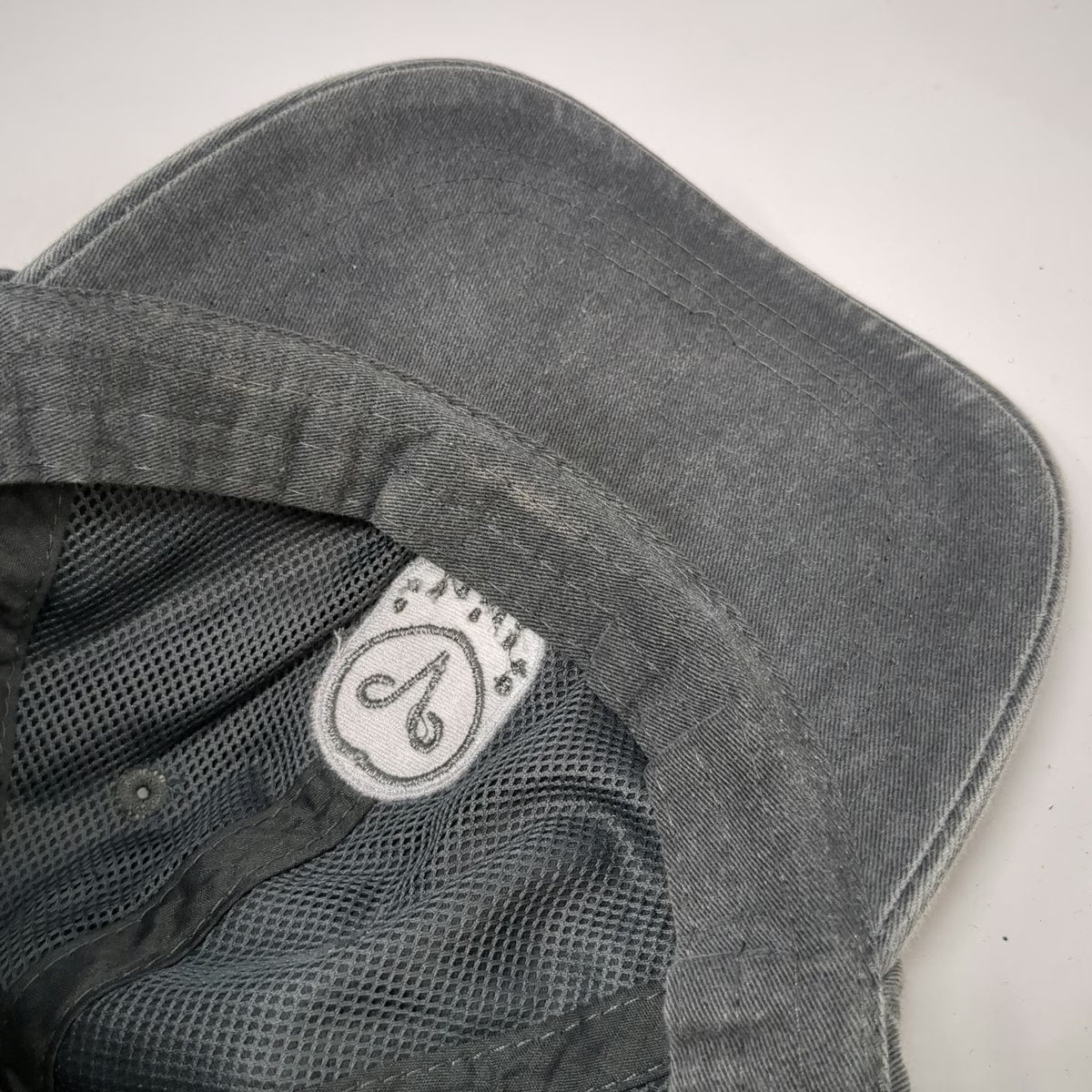 Adams Baseball Cap Gray One Size Leather Strapback Owl Logo Samsara Hat