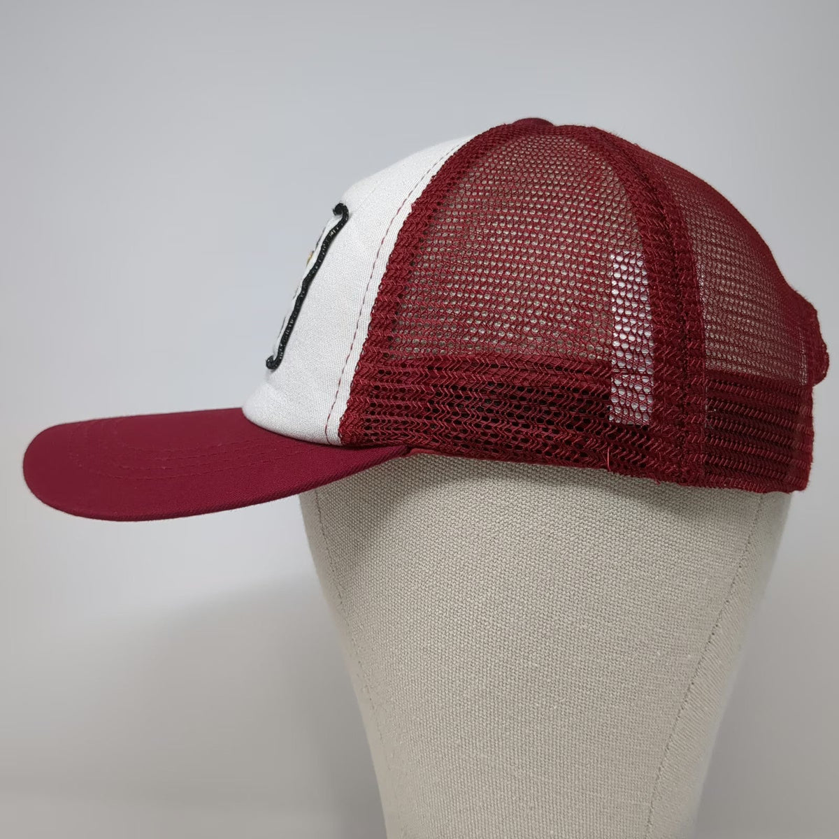 SPIRI! Trucker Hat Red White One Size Cougar Hunter Graphic Patch Mesh Snapback