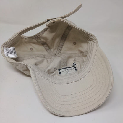 Arizona Jean Co Men's Slideback Hat Tan OSFA Vintage 2002 Embroidered Flag Logo