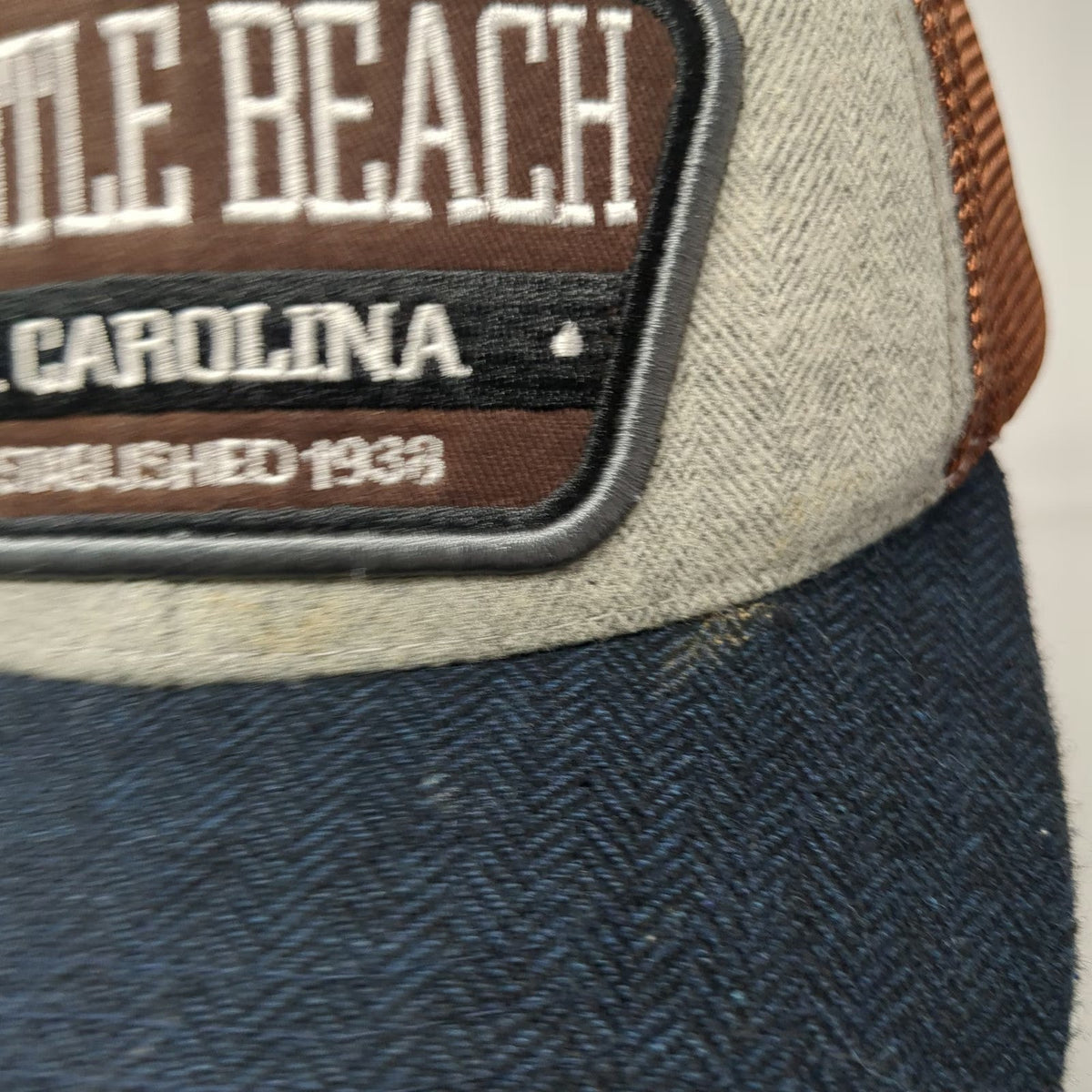 CSI Baseball Cap Gray Blue Brown One Size Myrtle Beach S. Carolina Mesh Back Hat