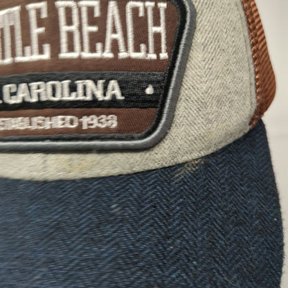 CSI Baseball Cap Gray Blue Brown One Size Myrtle Beach S. Carolina Mesh Back Hat