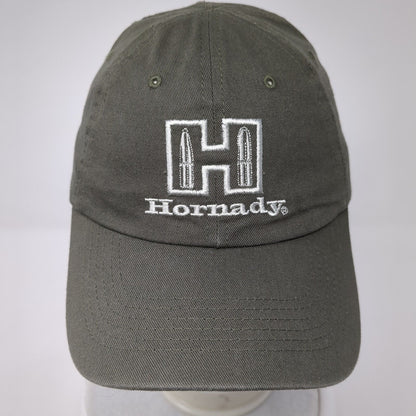 H Hornady Strapback Hat Green One Size Adjustable Embroidered 6 Panel