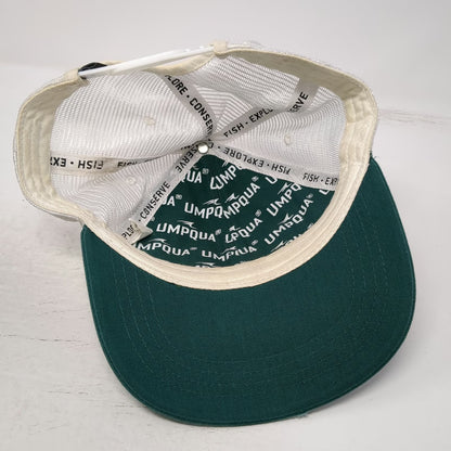 Umpqua Trucker Hat Green White One Size Salmon Patch Tongass Initiative Mesh