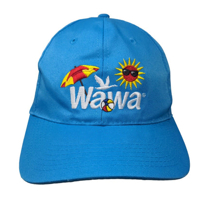 Wawa Strapback Hat Blue OSFM Adjustable Embroidered Vented Holes Polyester