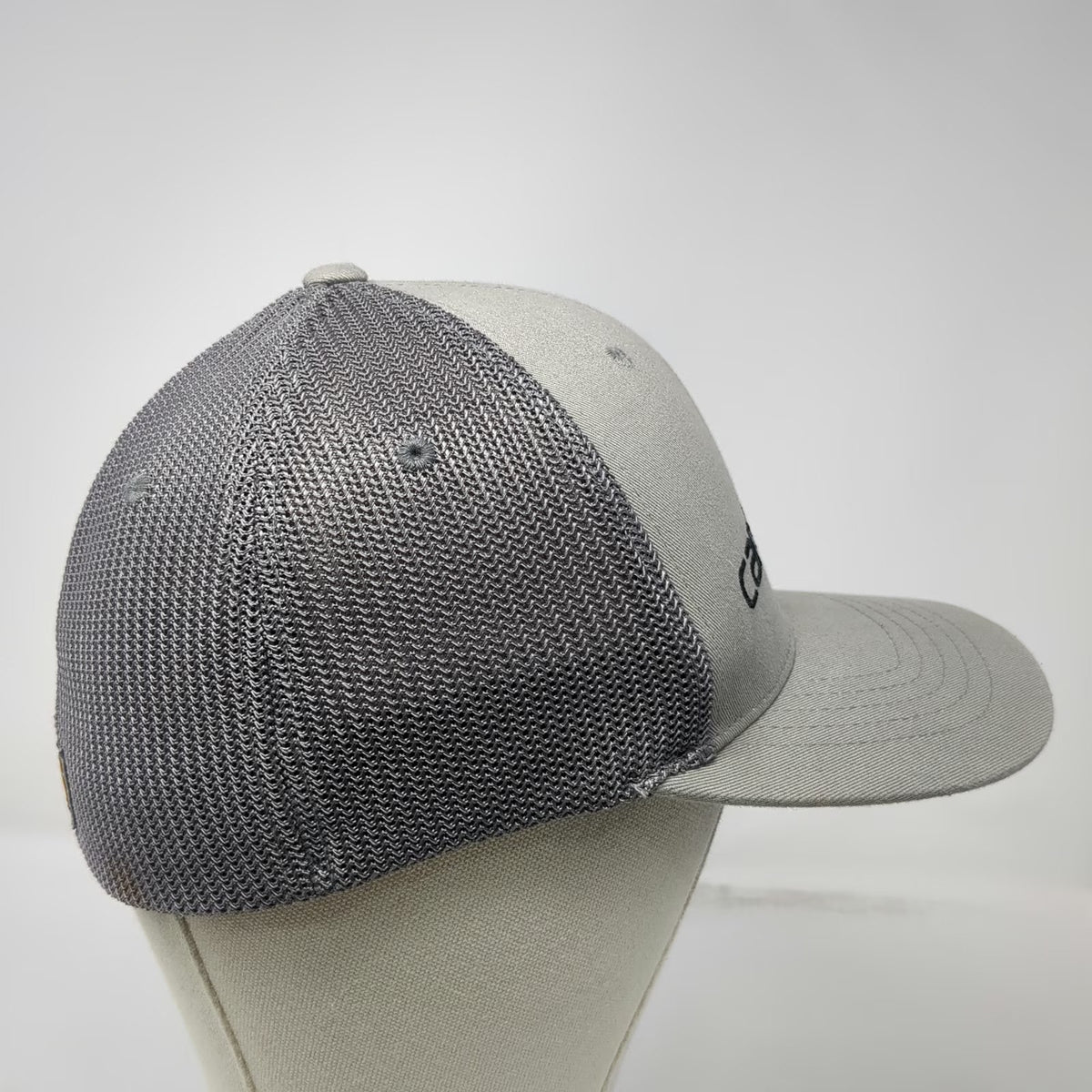 Carhartt Baseball Cap Gray One Size Fitted Mesh Back Embroidered Logo Work Hat