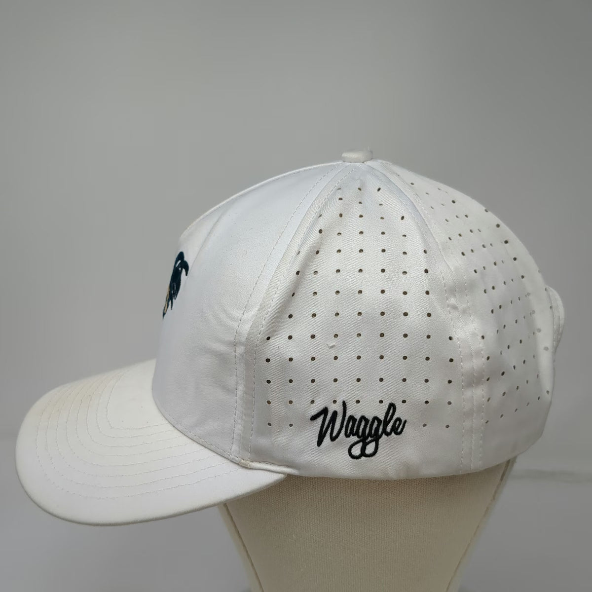 Waggle Trucker Hat White One Size Rooster Embroidered Performance Snapback Golf