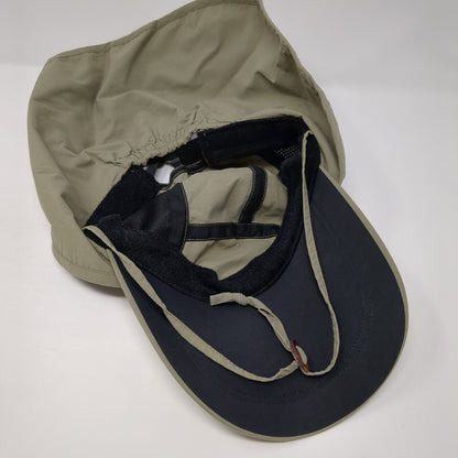Columbia Strapback Hat Tan One Size Chin Strap Back Flap UPF 30+ Outdoor