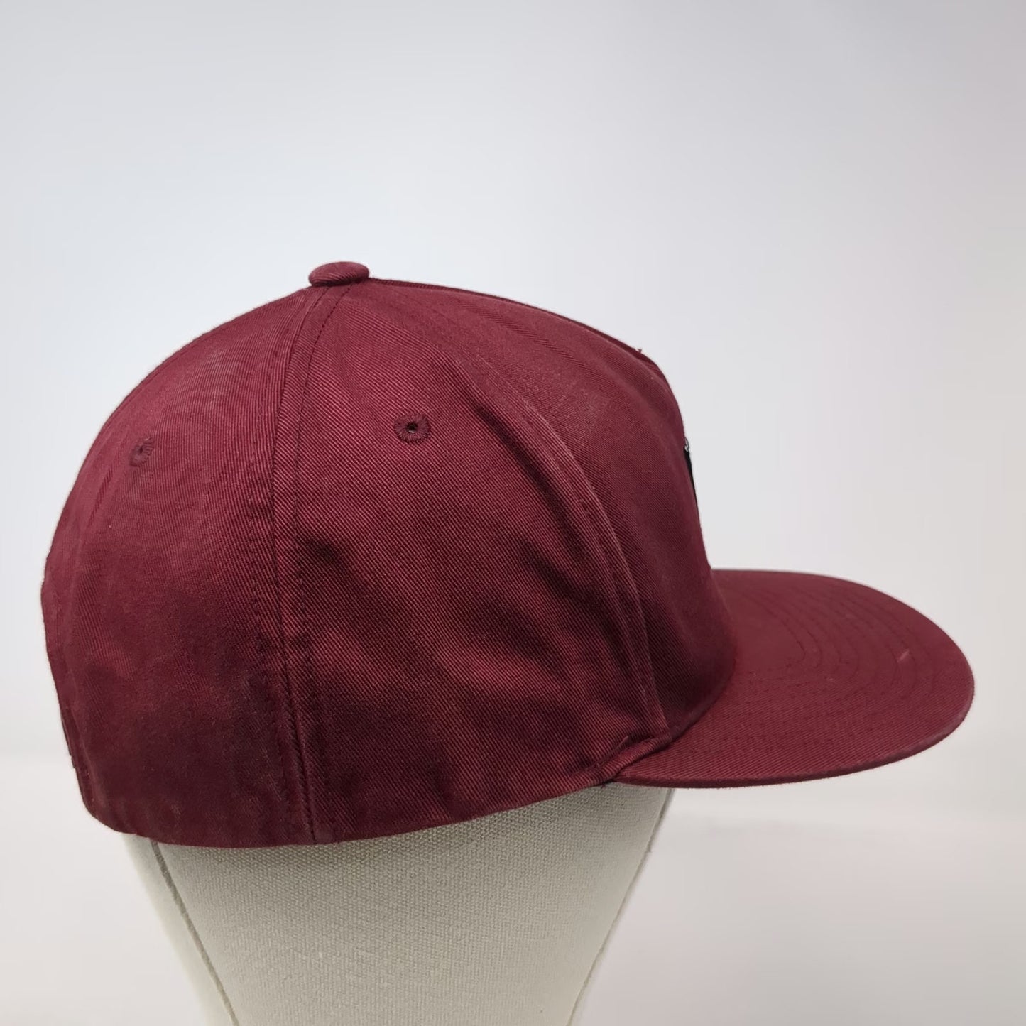 HUF 5 Panel Red Hat One Size Snapback Flat Brim Square Logo Patch Cotton
