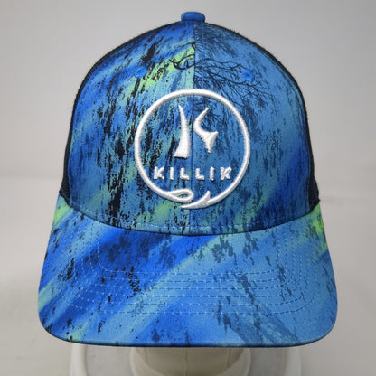 Killik Trucker Hat Blue Black Green White One Size Mesh Snapback Camo Gear