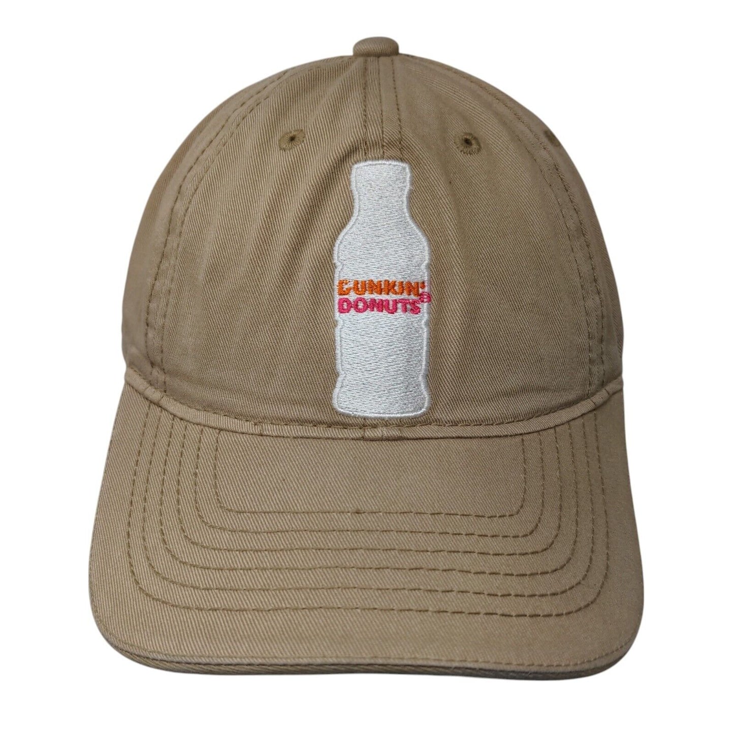 Dunkin' Donuts Slideback Hat Tan OSFA Adjustable Embroidered 6 Panel