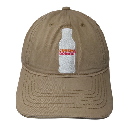 Dunkin' Donuts Slideback Hat Tan OSFA Adjustable Embroidered 6 Panel