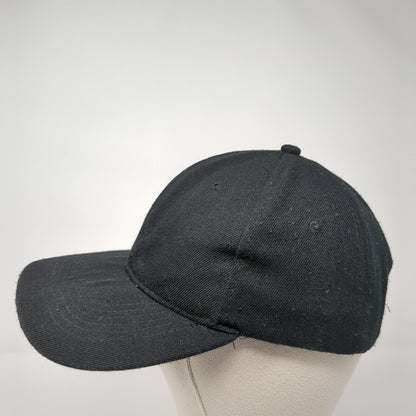 Unbranded Strapback Hat Solid Black One Size Adjustable 6 Panel Blank