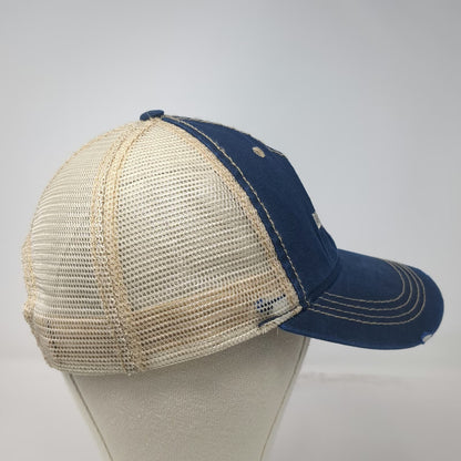 ACE USA Trucker Hat Blue One Size Rocky Mountains McCall Idaho Distressed Mesh