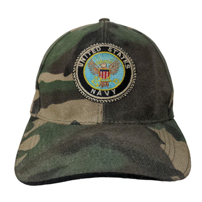 United States Navy Men's Camo Hat Adjustable Embroidered Medallion Logo