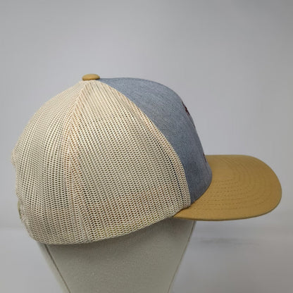 Pacific Headwear Trucker Hat Blue Gold One Size Fitness Mesh Snapback Barbell