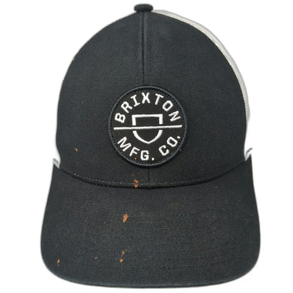 Brixton Trucker Hat Black One Size Snapback Mesh Patch Recycled Brim MFG CO