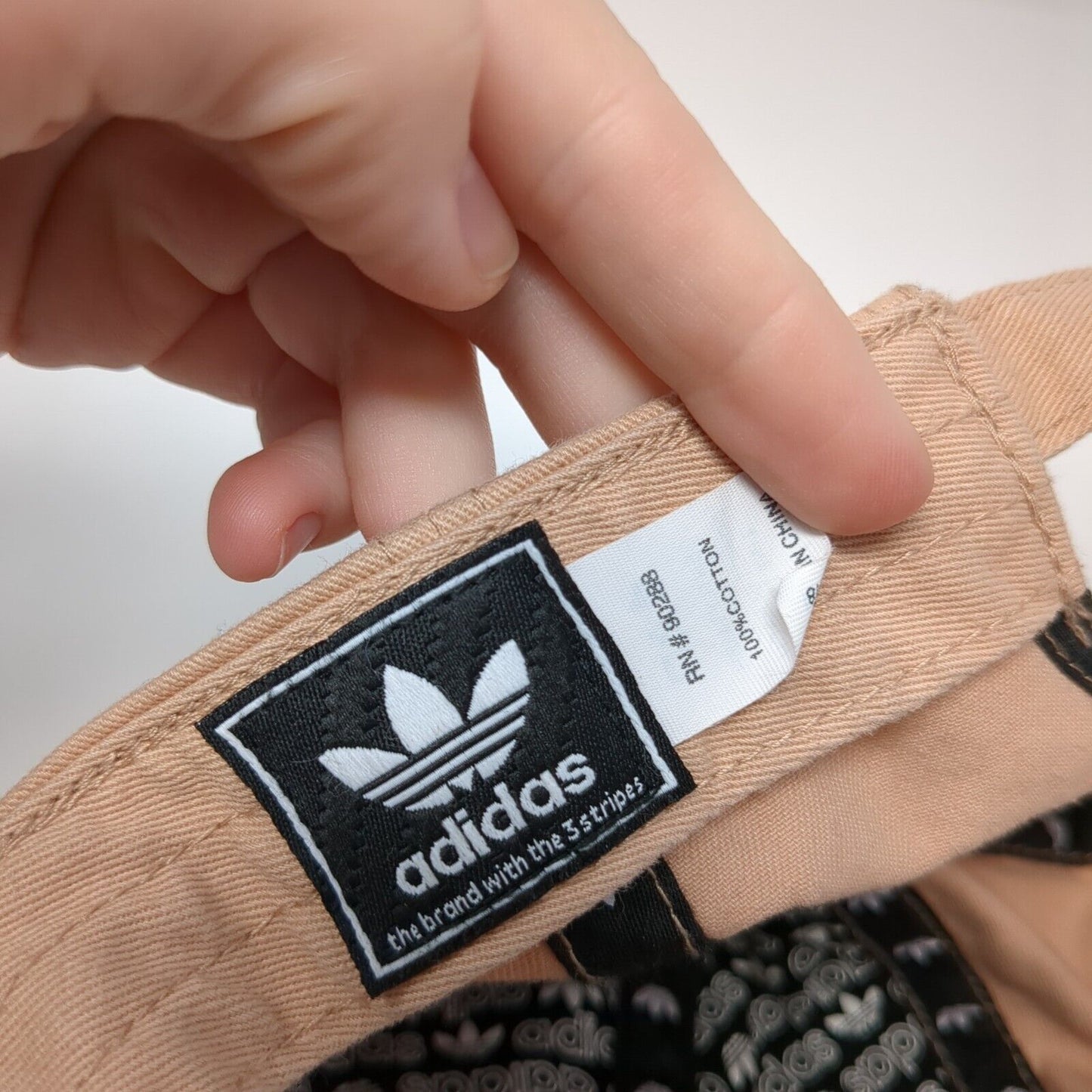 Adidas Slideback Hat Tan OSFA Adjustable Embroidered Trefoil Vented Holes Cotton