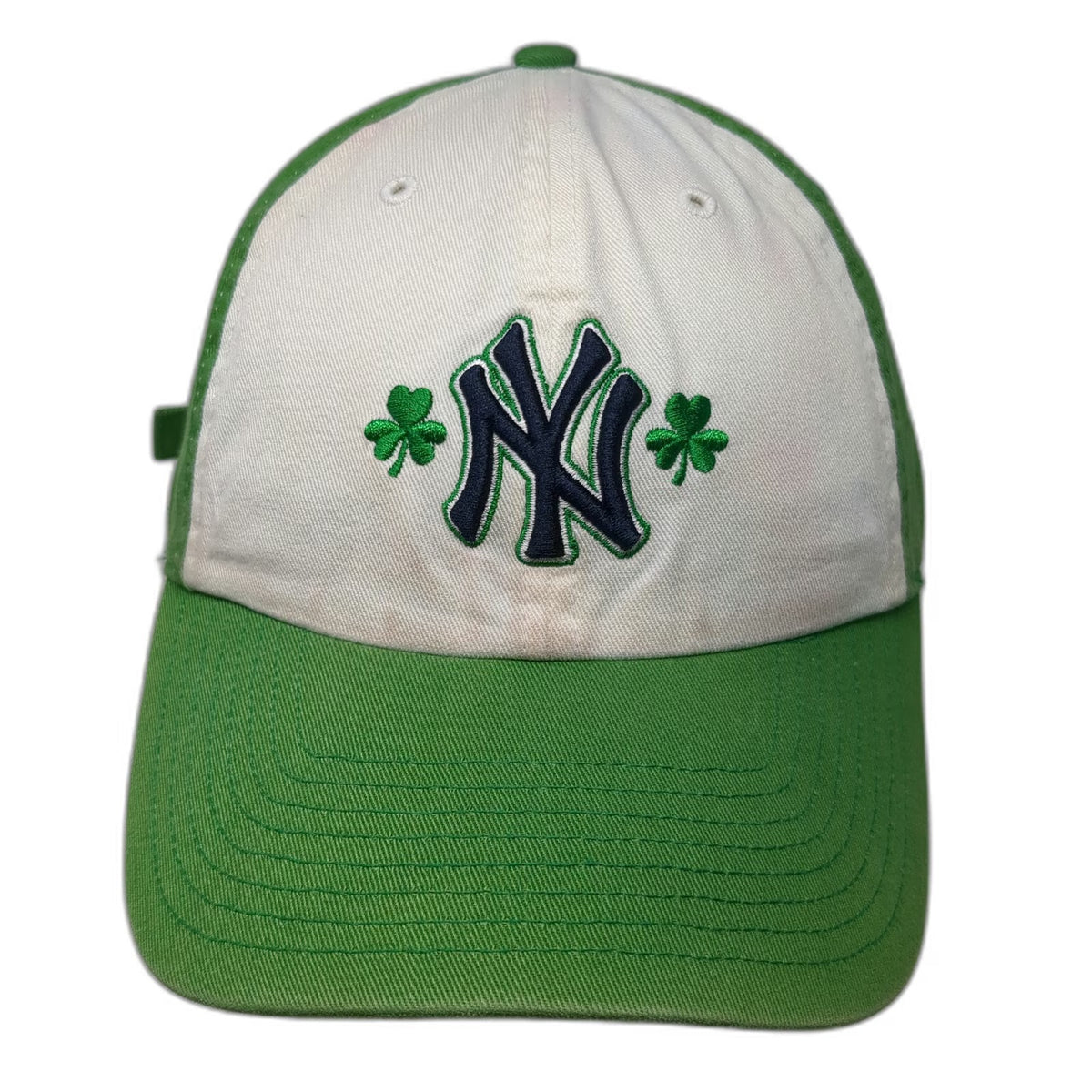 New York Yankees MLB Twins Enterprise Green Baseball Cap OSFA Shamrock Logo Hat