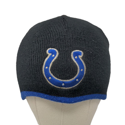 NFL Indianapolis Colts Men's Knit Beanie Hat Black Blue Embroidered Logo