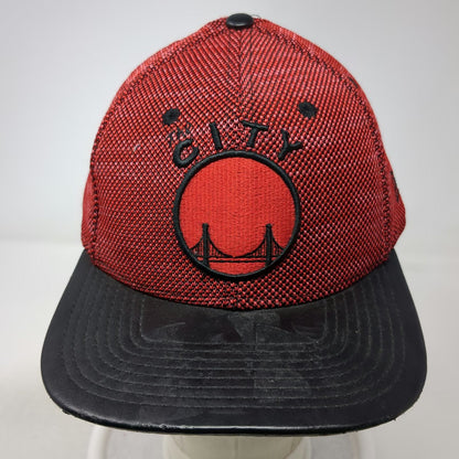 Golden State Warriors NBA New Era Snapback Hat Red Black OS 9FIFTY Flat Bill