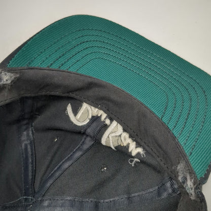 Ray-Ban Snapback Hat Black Green Underbrim Made in USA Script Logo Cap Vintage