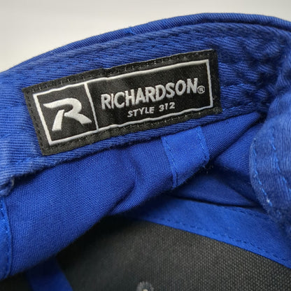 Richardson Snapback Hat Gray Blue One Size Melton Truck Lines Embroidered