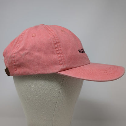 Adams Baseball Cap Pink One Size nahamsha Embroidery Leather Strap Slideback Hat