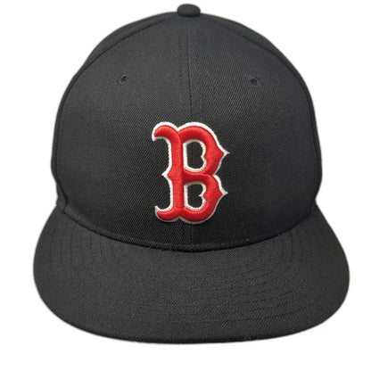 Boston Red Sox MLB New Era Snapback Black One Size Flat Brim 9FIFTY Baseball Hat