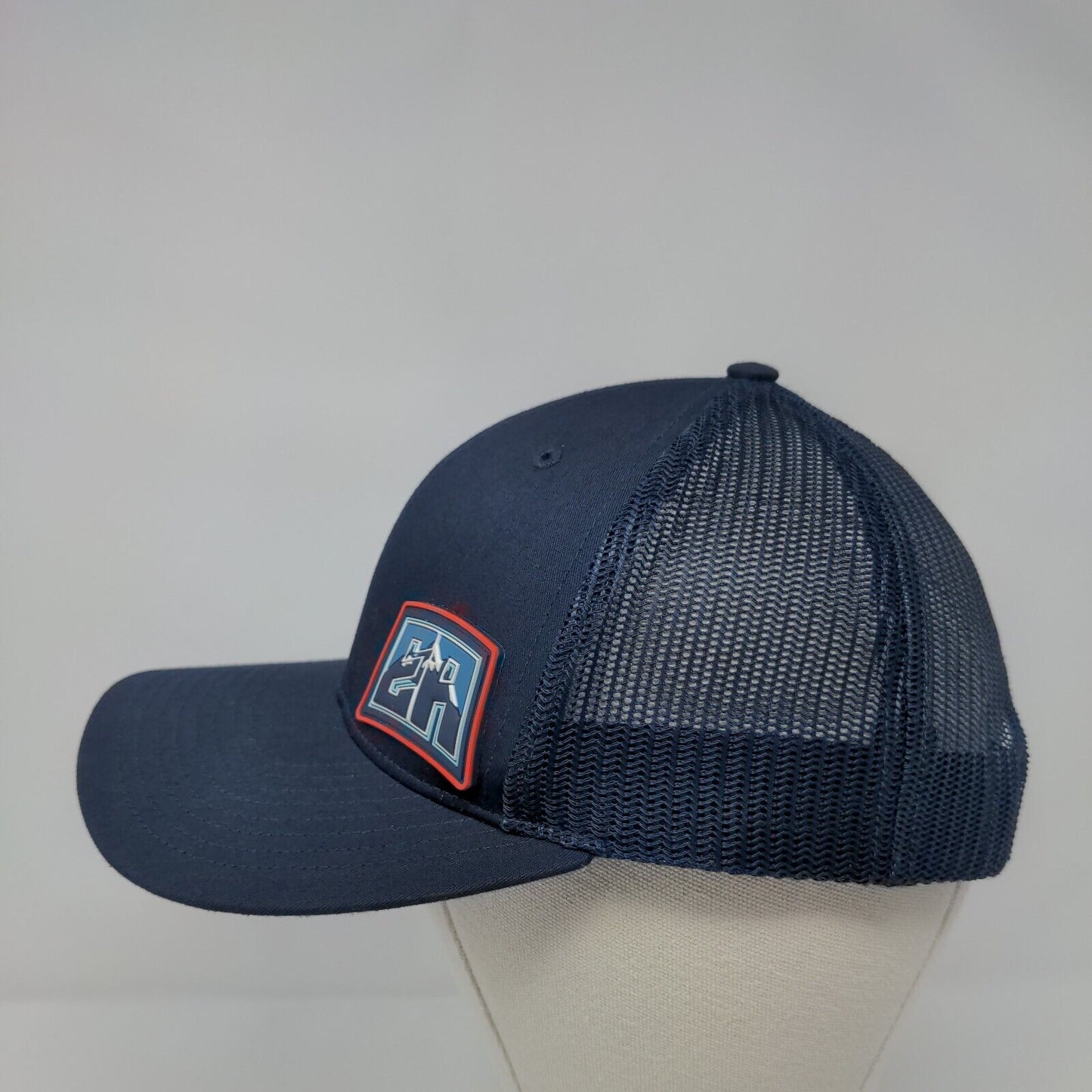 Richardson Snapback Mesh Back Trucker Hat Blue Small Patch Adjustable
