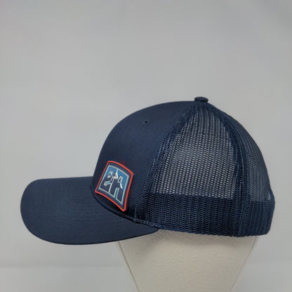 Richardson Snapback Mesh Back Trucker Hat Blue Small Patch Adjustable