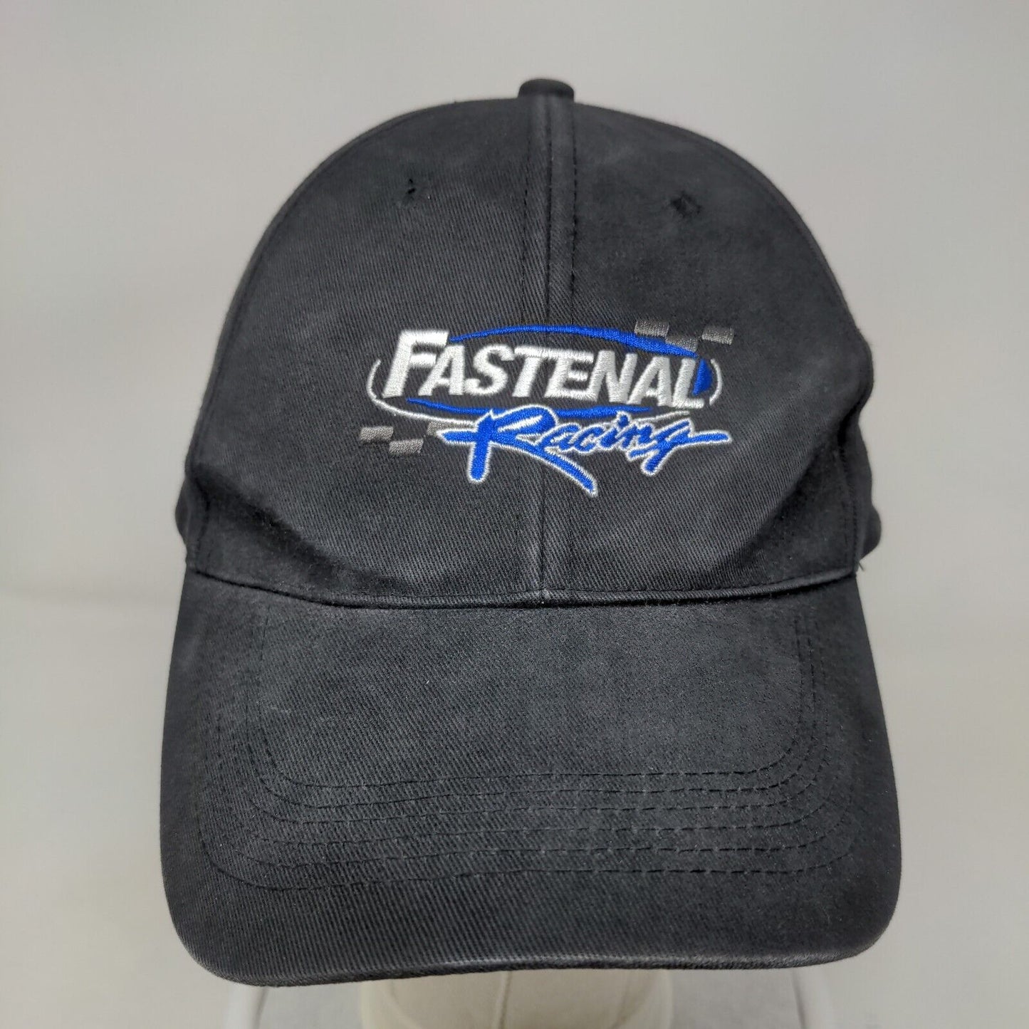 Fastenal Racing Strapback Hat Black OSFA Embroidered Logo Monarch