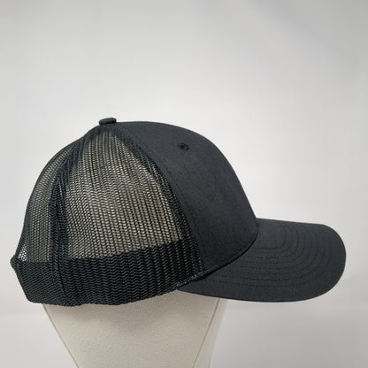 Richardson Snapback Trucker Hat Black OS Adjustable Mesh Back 6 Panel Blank