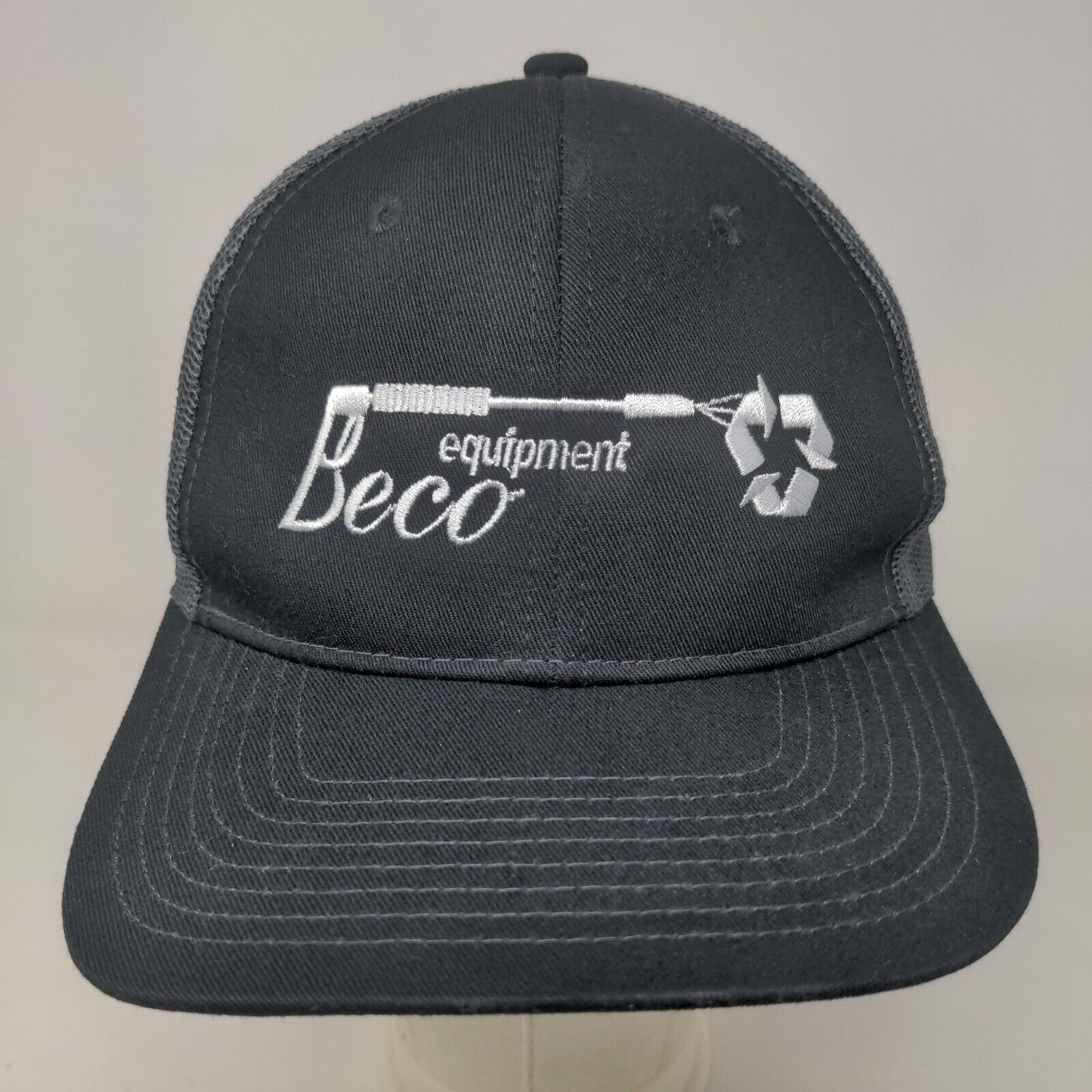 Port Authority Men's Snapback Mesh Back Hat Black Beco Equipment Recycling Logo