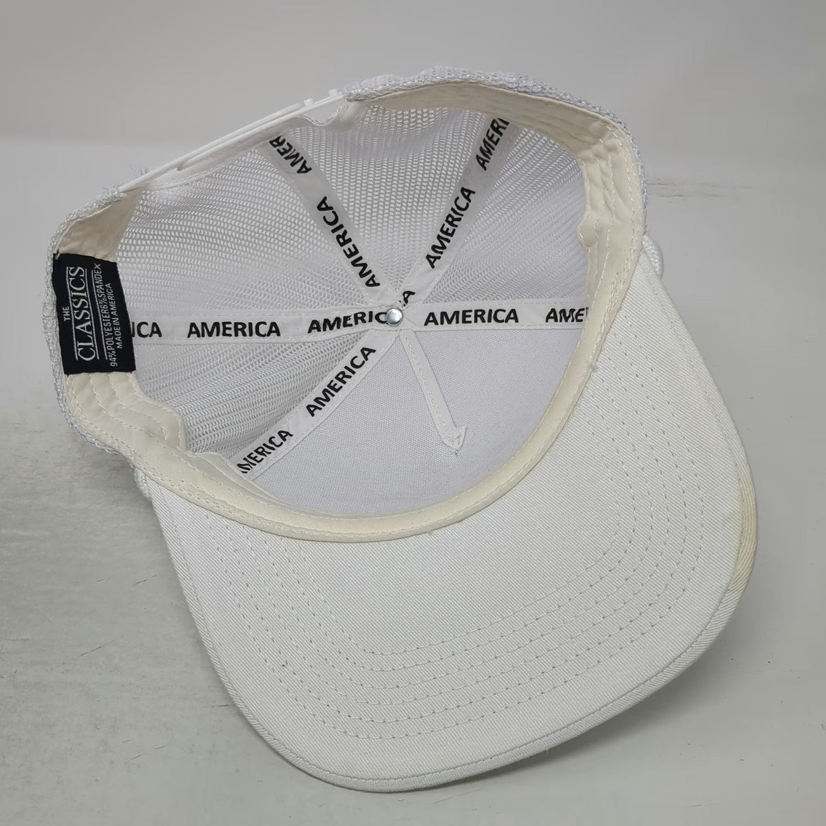 THE CLASSICS Trucker Hat White One Size Heartbeat of America Mesh Rope Snapback