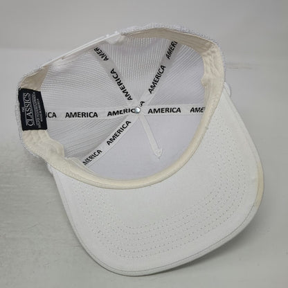 THE CLASSICS Trucker Hat White One Size Heartbeat of America Mesh Rope Snapback