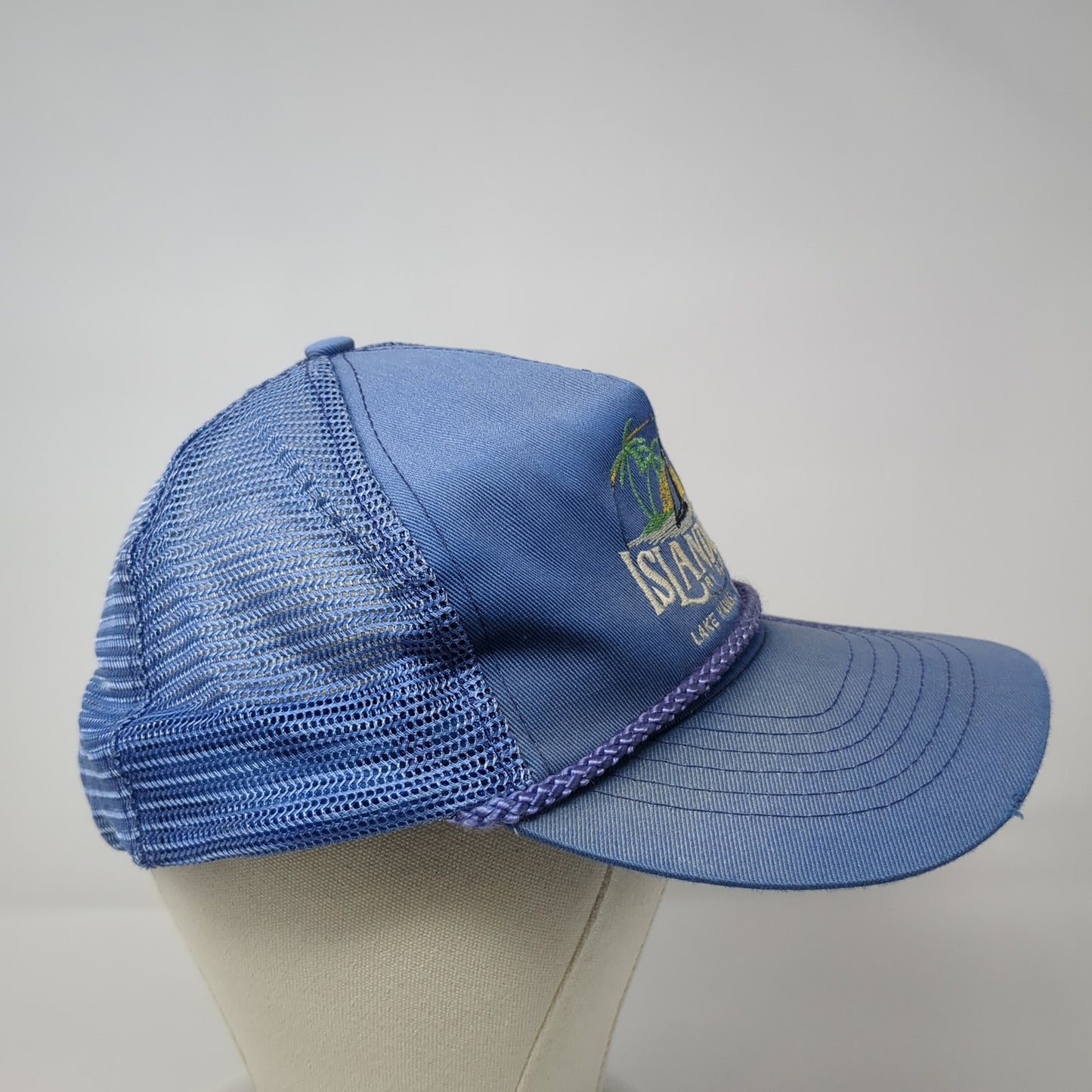 Islander RV Resort Snapback Rope Trucker Hat Blue One Size Mesh Back