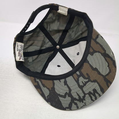Duck Bay Snapback Brown Bark Camo Hunting Fishing Outdoor Adjustable Hat Vintage