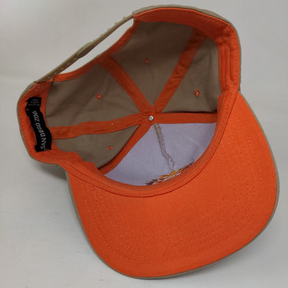 San Diego Zoo Colorful Lion Snapback Hat Tan One Size Embroidered