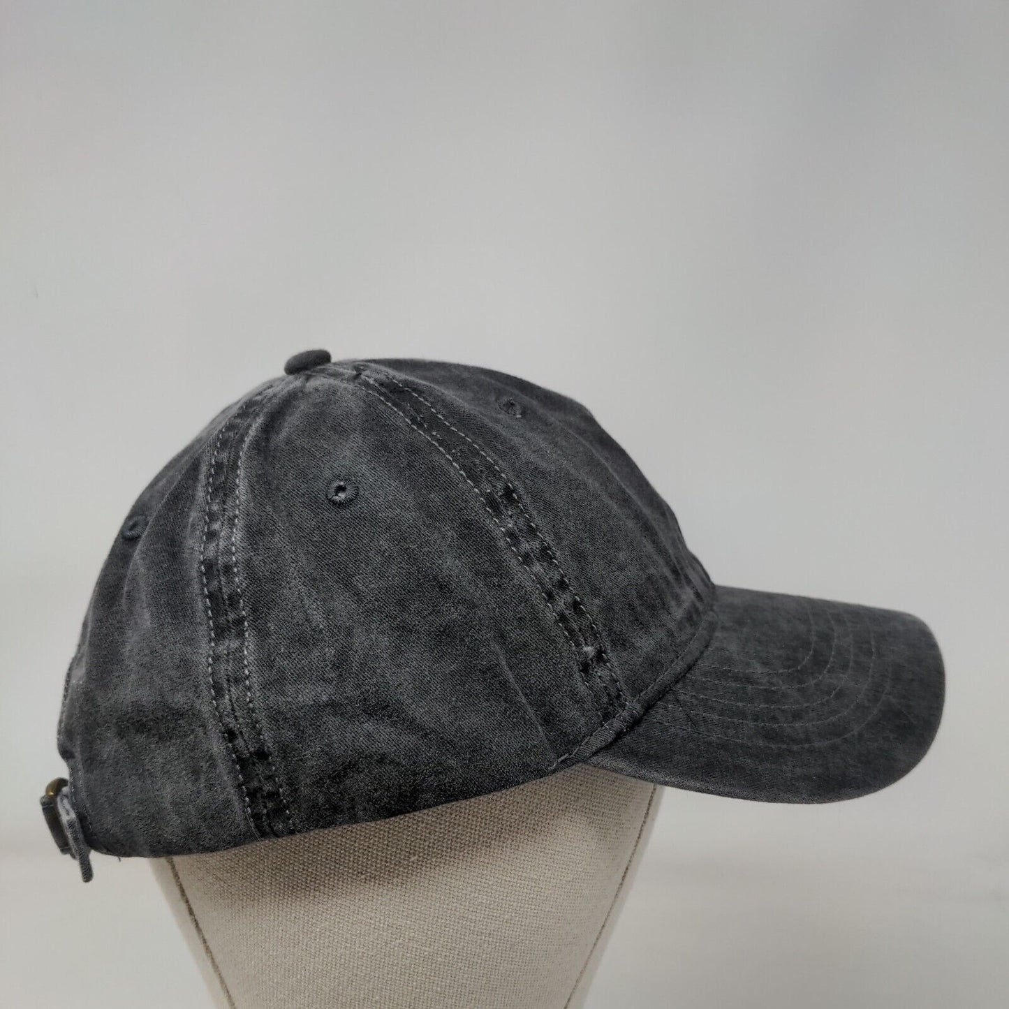 Unbranded Slideback Hat Black OSFM Adjustable Solid Vent Holes Blank