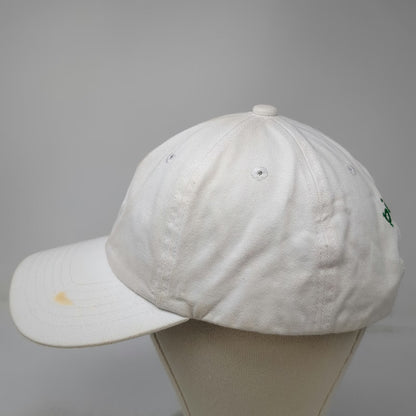 Birdiegirl White Baseball Cap OSFM Flower Logo Slideback Hat Floral Underbrim