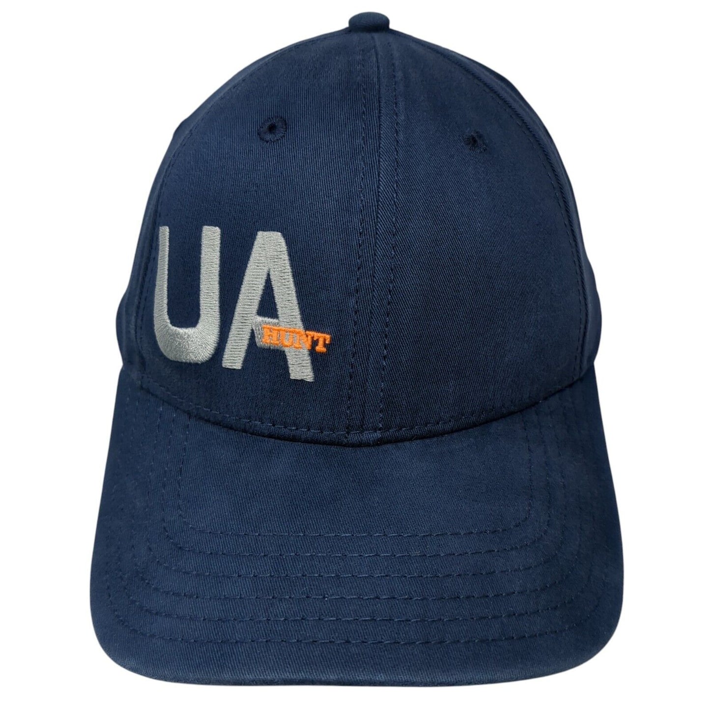 UA Hunt Fitted Hat Blue L/XL Embroidered Vented Holes 6 Panel Under Armour
