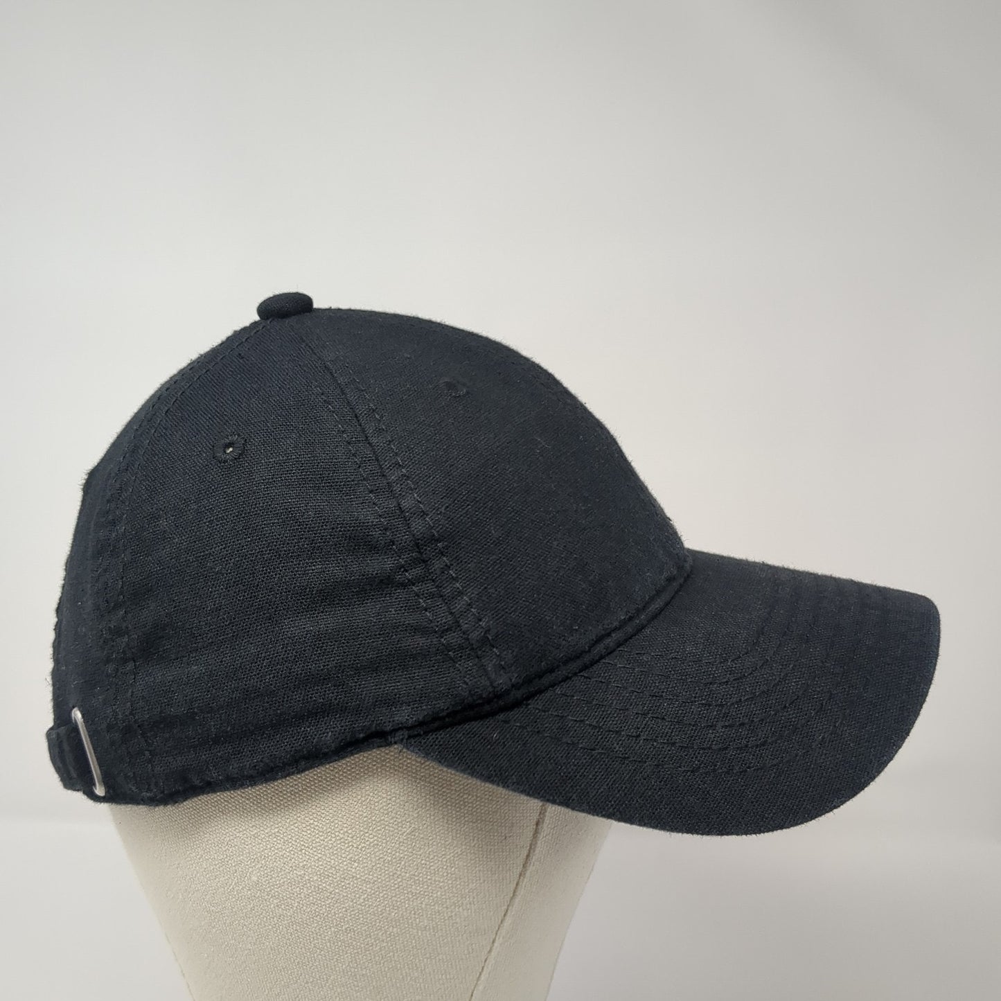 Unbranded Slideback Hat Black One Size Adjustable Vented Holes 6 Panel Blank