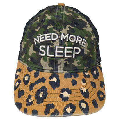 Need More Sleep Slideback Trucker Hat Multi One Size Camo Animal Print