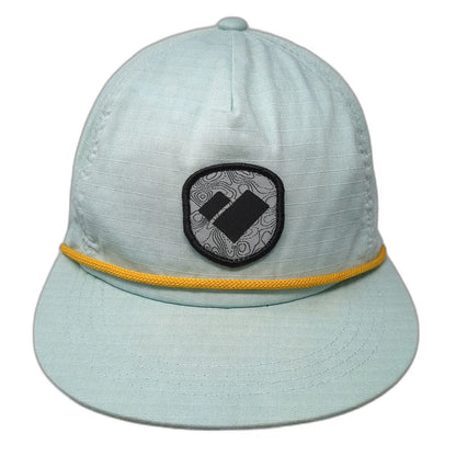 Obermeyer 5 Panel Blue One Size Snapback Rope Topographic Patch Outdoor Hat
