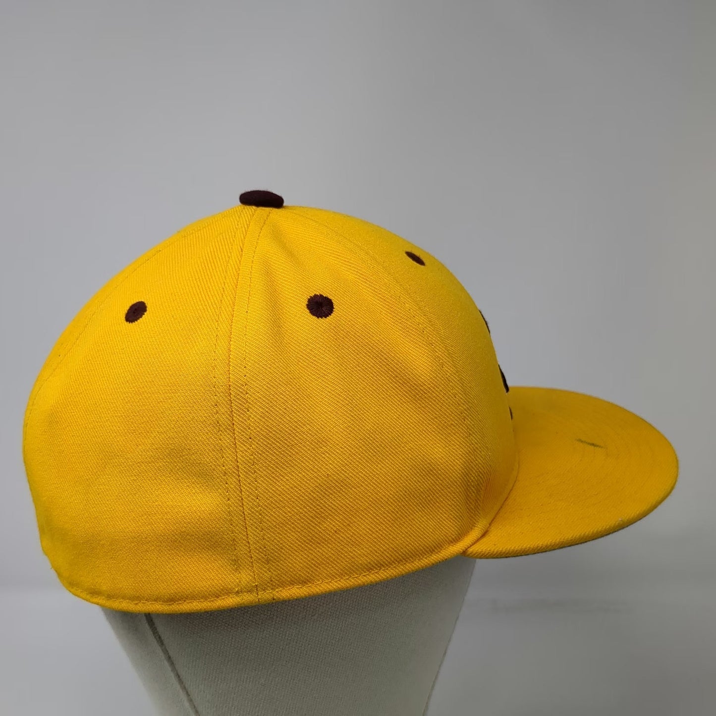 Adidas Arizona State Sun Devils NCAA Cap Yellow 7 1/4 Fitted Flat Brim Polyester